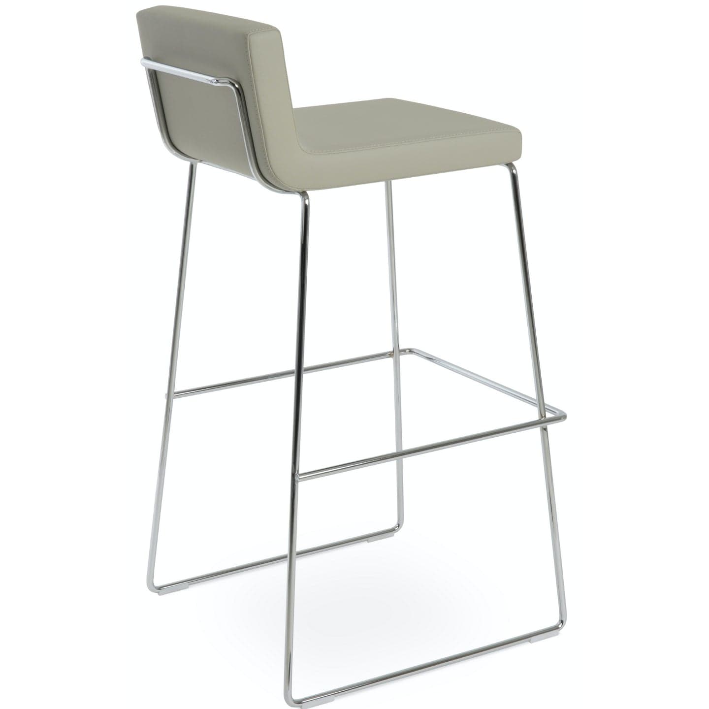 Soho Concept dallas-wire-handle-back-metal-wire-base-leatherette-seat-kitchen-stool-in-light-grey