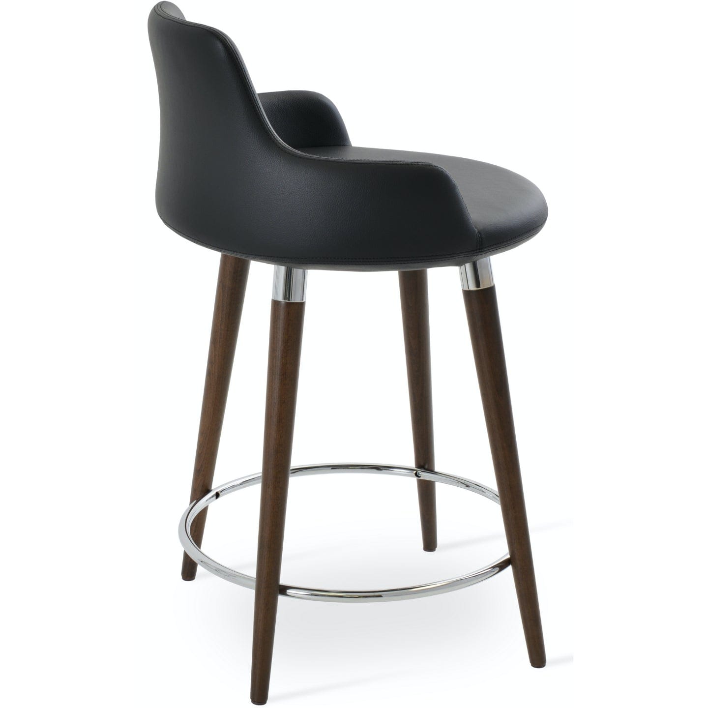 Soho Concept dervish-wood-wood-base-leatherette-seat-kitchen-counter-stool-in-black