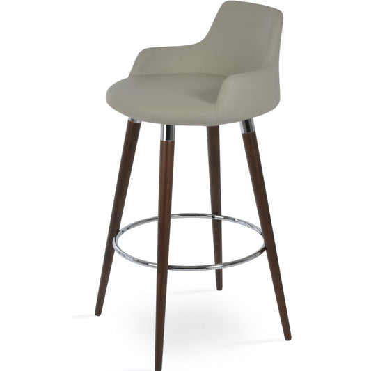 Soho Concept dervish-wood-wood-base-leatherette-seat-kitchen-counter-stool-in-light-grey