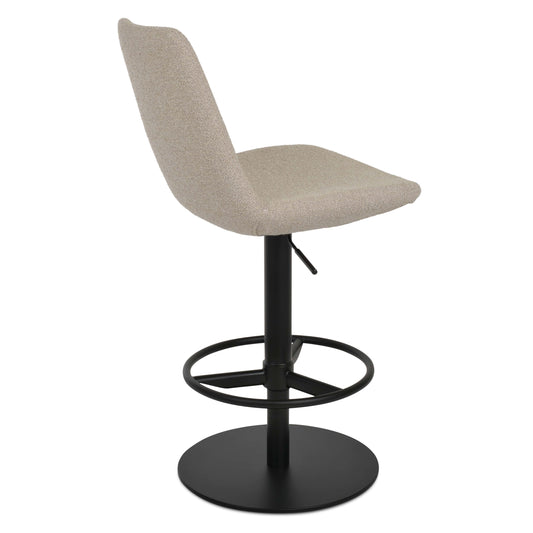 sohoConcept Table & Bar Stools Eiffel Piston Upholstered Boucle Seat | Swivel Adjustable Barstools