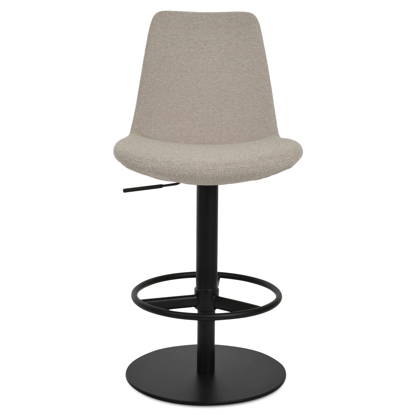 sohoConcept Table & Tabourets de bar Eiffel Piston Upholstered Boucle Seat | Tabourets de bar réglables pivotants
