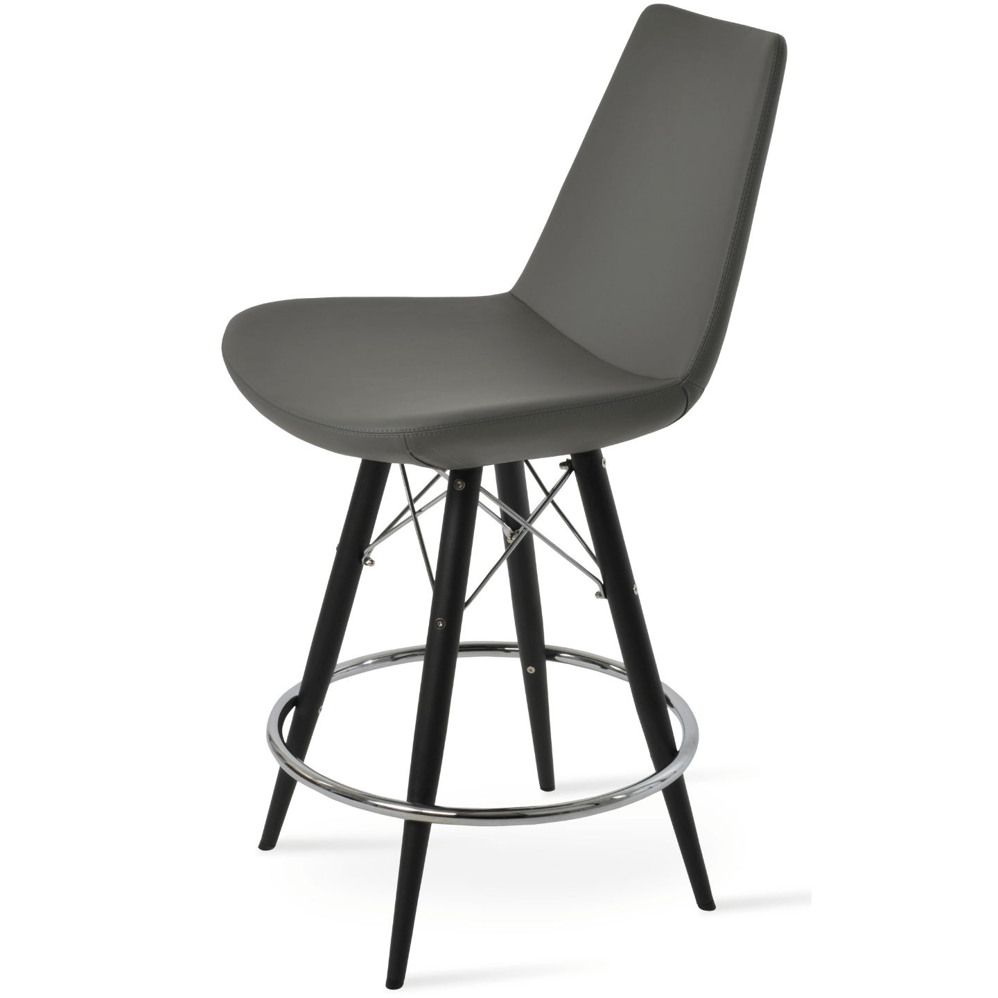 sohoConcept Table & Bar Stools Eiffel Chair Leather Seat | MW Metal Base Barstools