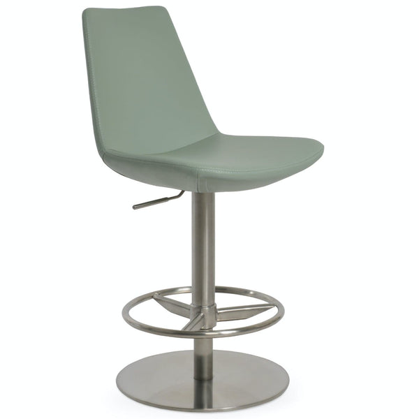 Soho Concept eiffel-piston-adjustable-swivel-faux-leather-seat-kitchen-counter-stool-in-mint