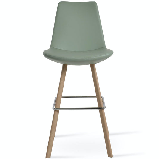 Soho Concept eiffel-sword-natural-wood-faux-leather-kitchen-counter-stool-in-mint