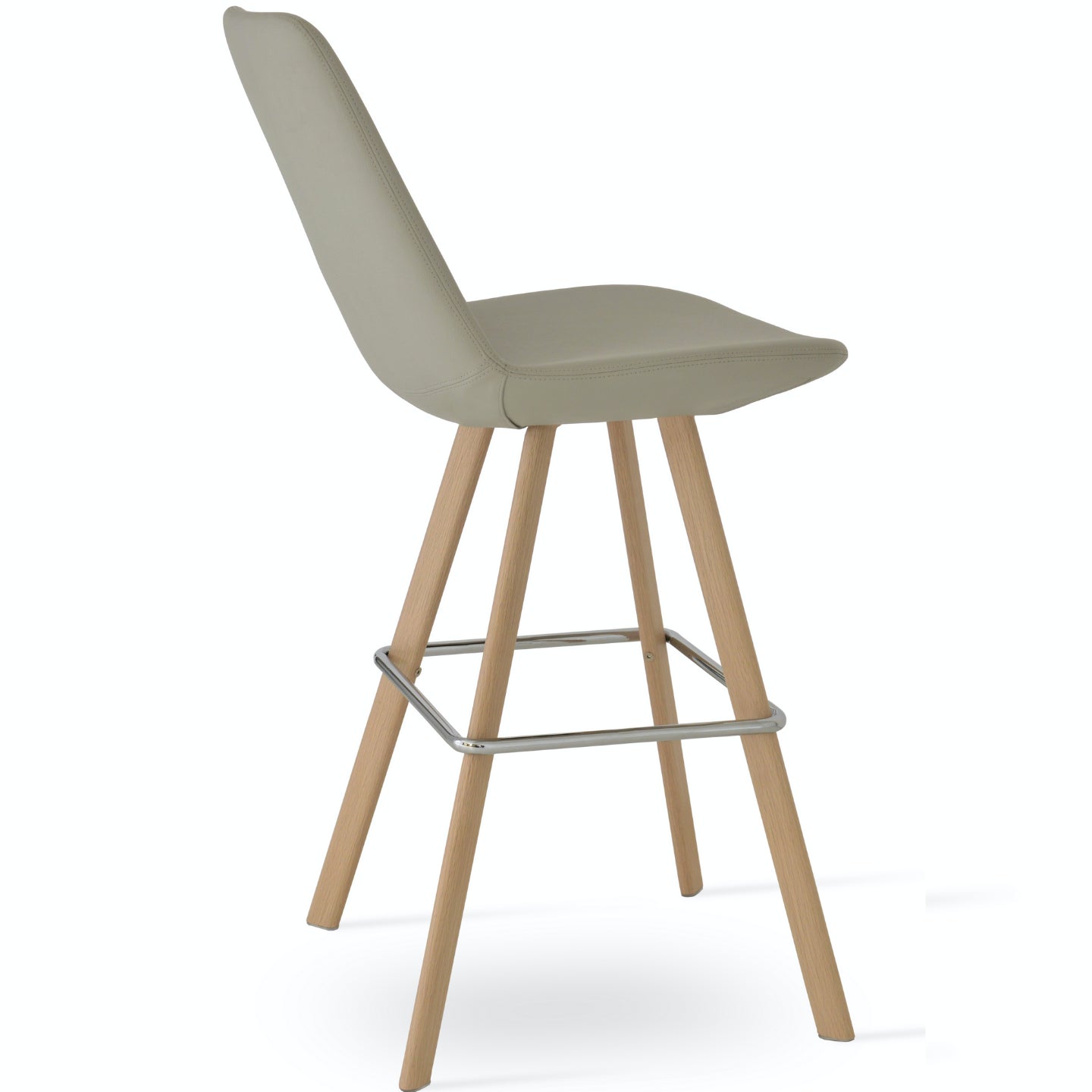 Soho Concept copy-of-eiffel-sword-natural-wood-leatherette-kitchen-counter-stool-in-light-grey