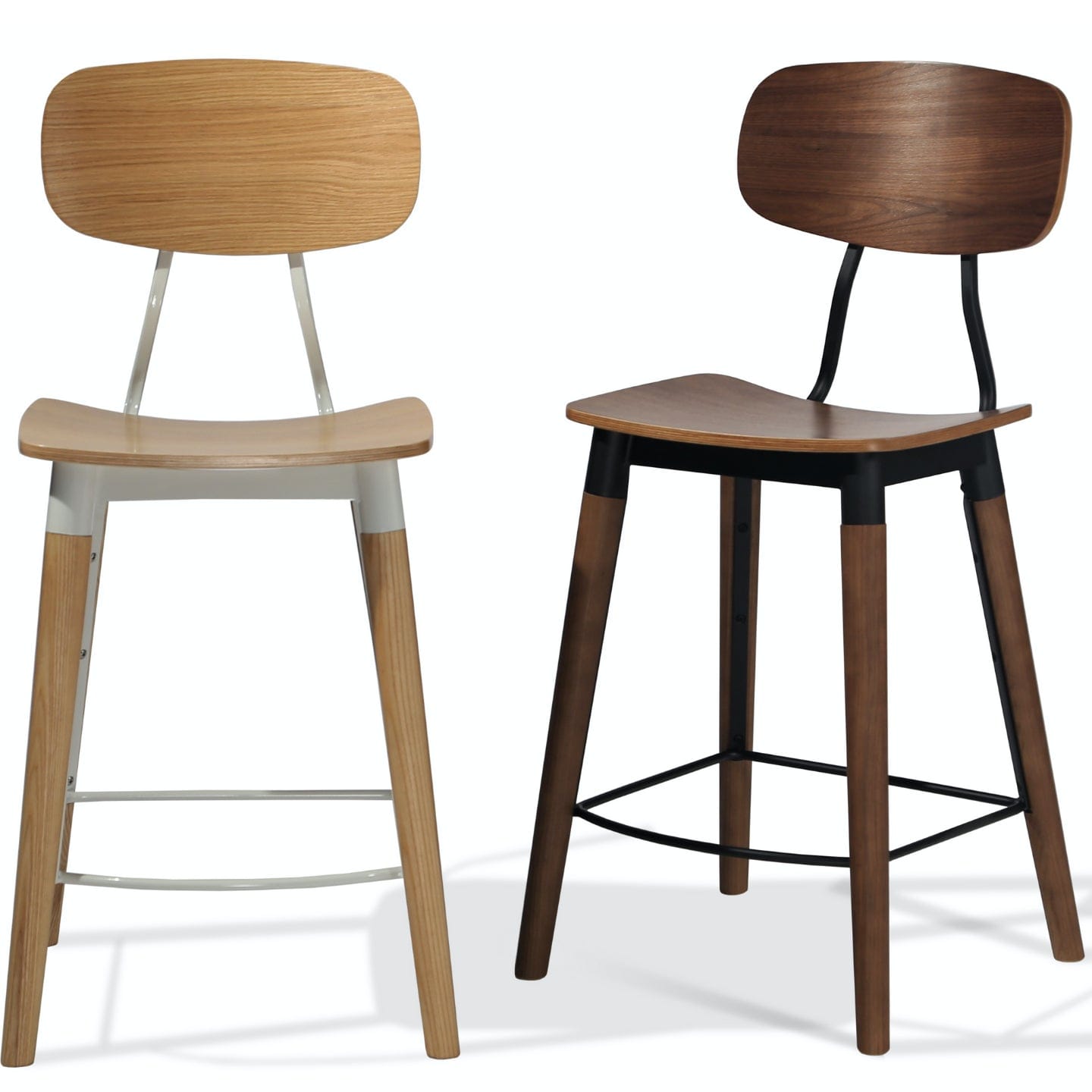 Soho Concept esedra-industrial-wood-metal-base-wood-seat-kitchen-counter-stool-in-walnut