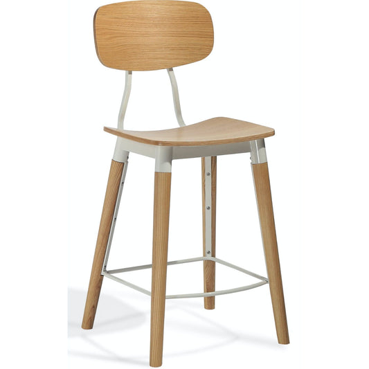 Soho Concept esedra-bois-industriel-base-métal-assise-bois-cuisine-tabouret-comptoir-en-blanc