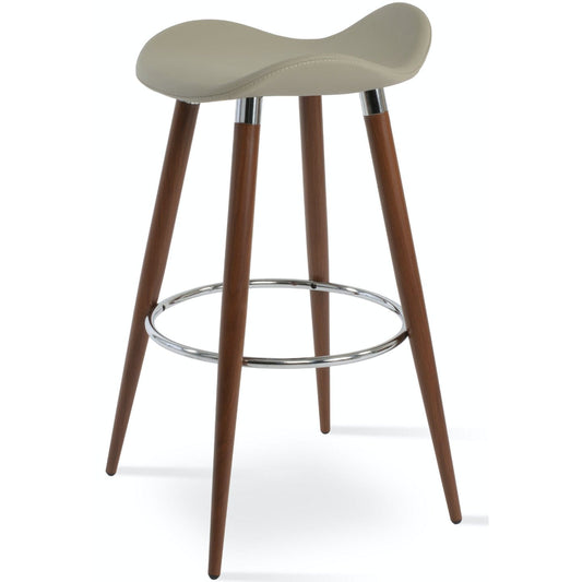 Soho Concept falcon-ana-walnut-black-base-faux-leather-seat-kitchen-counter-stool-in-wheat