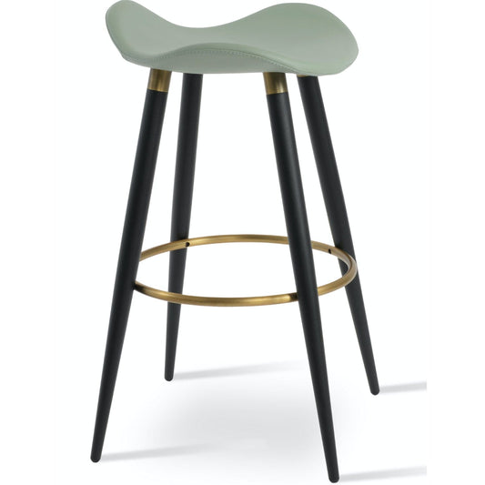 Soho Concept falcon-ana-black-wood-base-faux-leather-seat-kitchen-counter-stool-in-mint