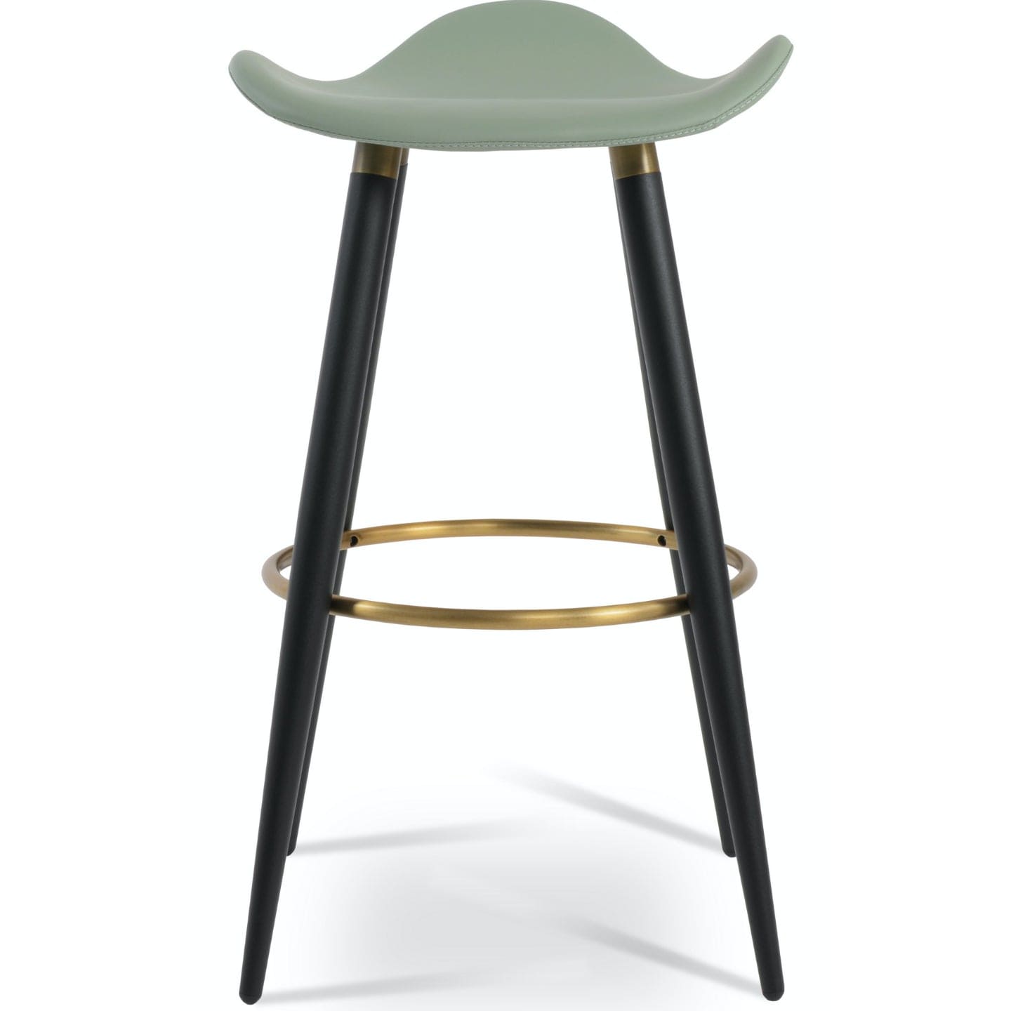 Soho Concept falcon-ana-black-wood-base-faux-leather-seat-kitchen-counter-stool-in-mint