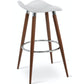 Soho Concept falcon-ana-walnut-black-base-faux-leather-seat-kitchen-counter-stool-in-white