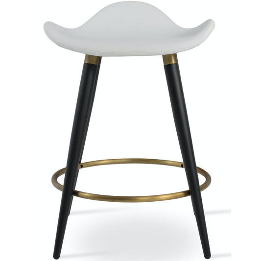 Soho Concept falcon-ana-black-base-faux-leather-seat-kitchen-counter-stool-in-white