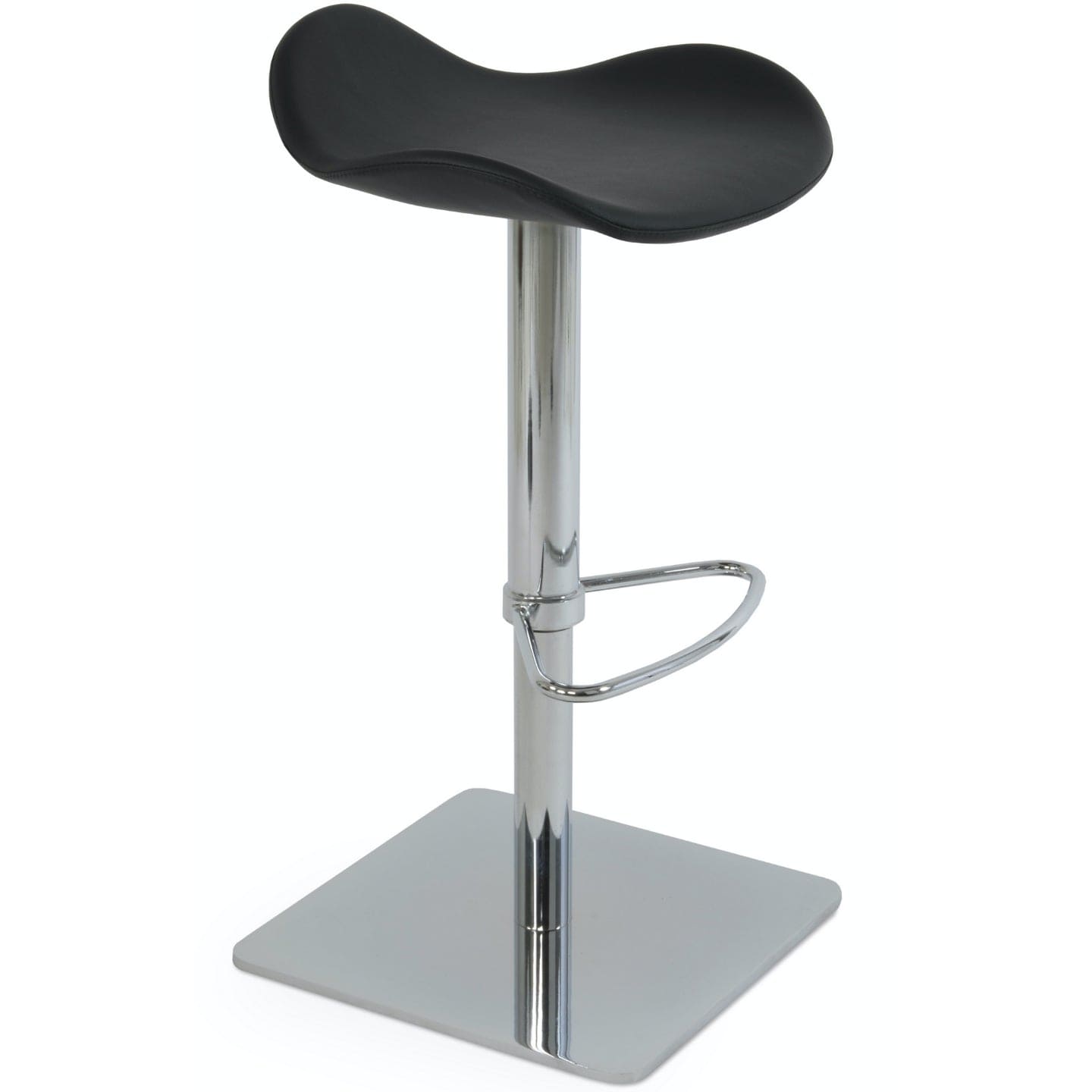 Soho Concept falcon-piston-adjustable-swivel-faux-leather-seat-kitchen-counter-stool-in-black