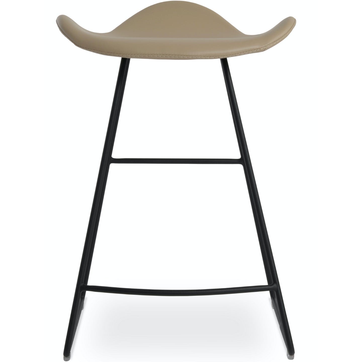 Soho Concept falcon-wire-black-metal-wire-base-faux-leather-seat-kitchen-bar-stool-in-wheat