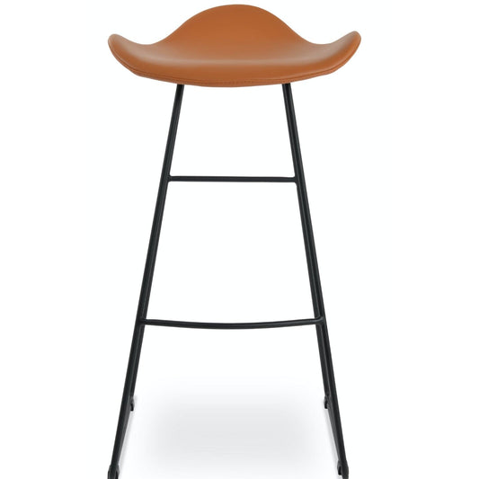 Soho Concept falcon-wire-black-metal-wire-base-faux-leather-seat-kitchen-bar-stool-in-caramel
