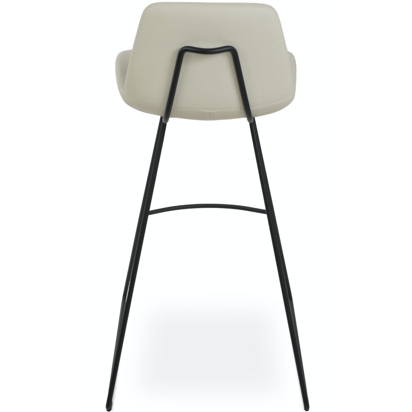Soho Concept pera-wire-handle-back-black-metal-wire-base-faux-leather-seat-kitchen-stool-in-cream