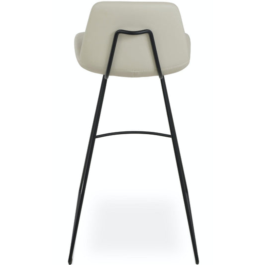 Soho Concept pera-wire-handle-back-black-metal-wire-base-faux-leather-seat-kitchen-stool-in-cream
