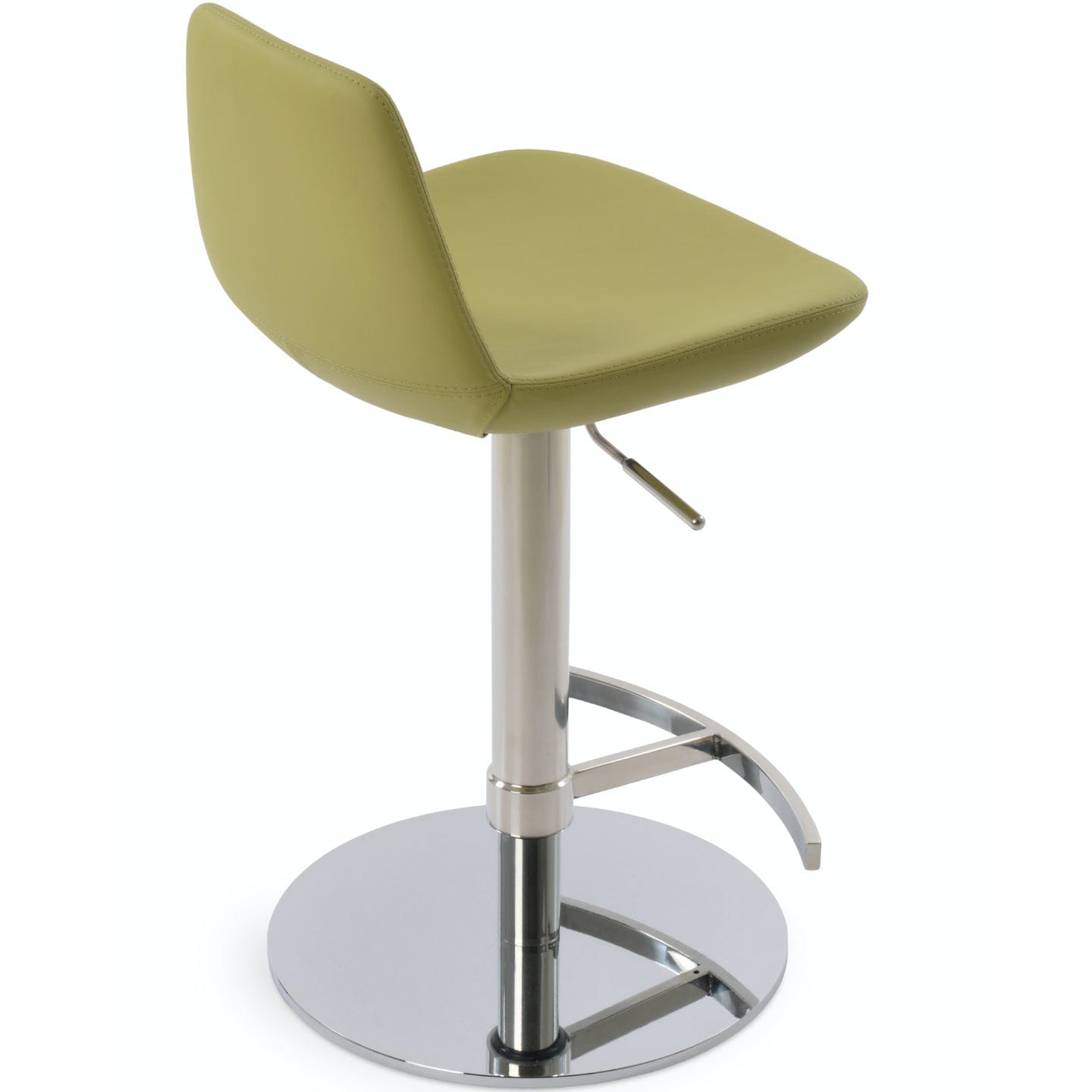 Soho Concept pera-piston-adjustable-swivel-faux-leather-seat-kitchen-counter-stool-in-green
