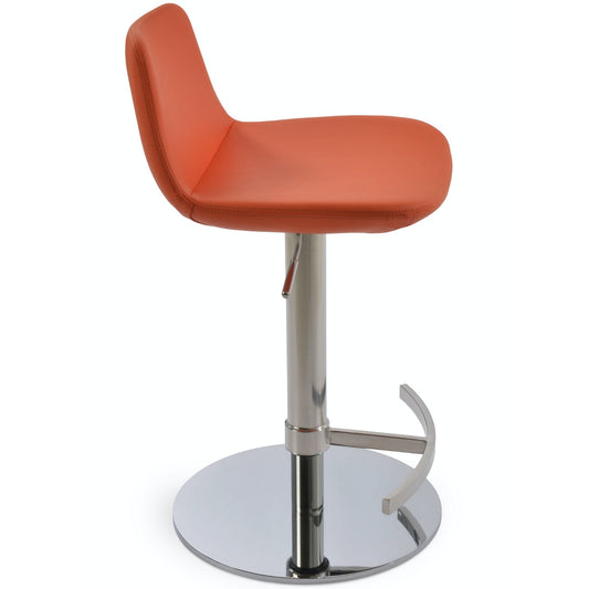 Soho Concept copy-of-pera-piston-adjustable-swivel-faux-leather-seat-kitchen-counter-stool-in-orange