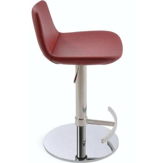 Soho Concept pera-piston-adjustable-swivel-faux-leather-seat-kitchen-counter-stool-in-dark-red