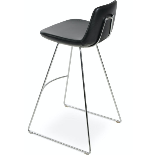 Soho Concept pera-wire-handle-back-black-metal-wire-base-faux-leather-seat-kitchen-stool-in-black