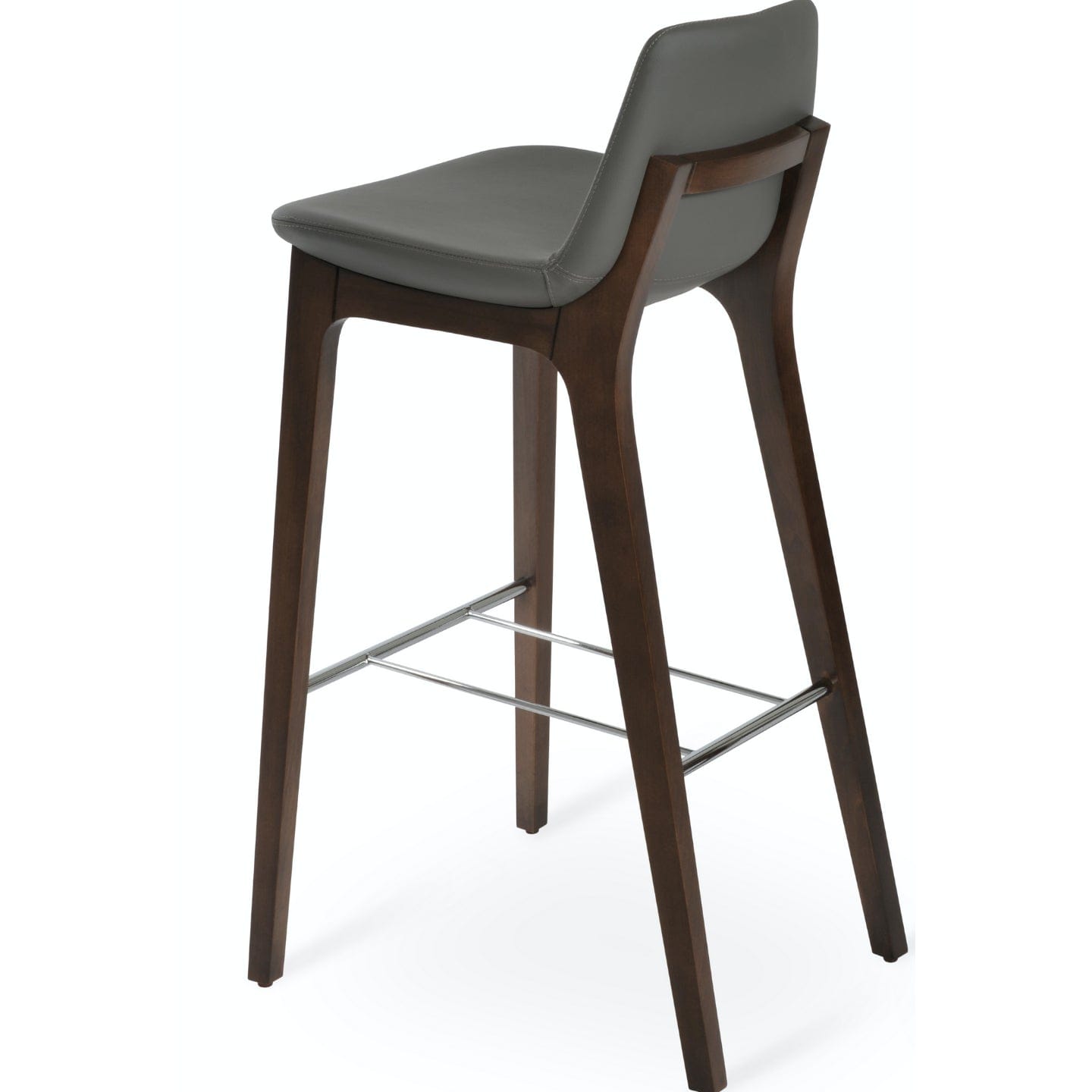 Soho Concept pera-wood-handle-back-wood-base-faux-leather-seat-kitchen-counter-stool-in-gray