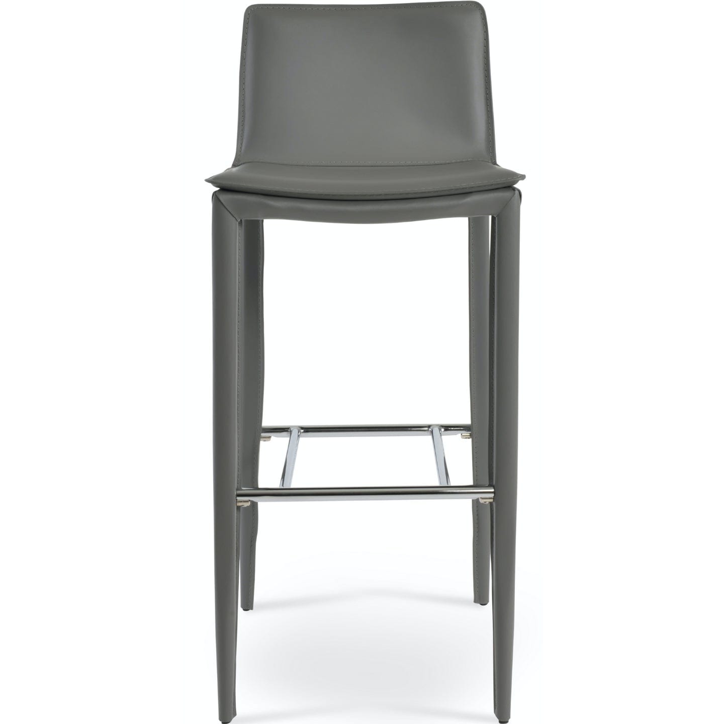Soho Concept tiffany-bonded-leather-metal-base-padded-seat-kitchen-stool-in-gray