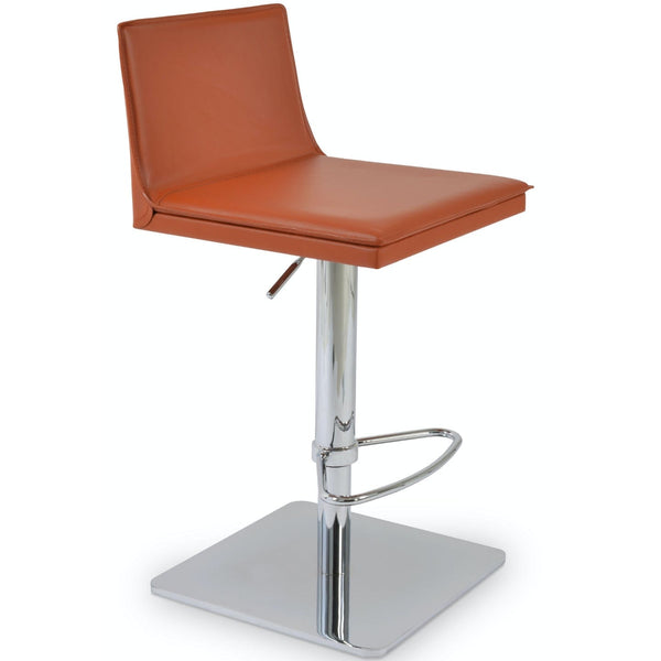 Soho Concept tiffany-piston-adjustable-swivel-faux-leather-seat-kitchen-counter-stool-in-tan