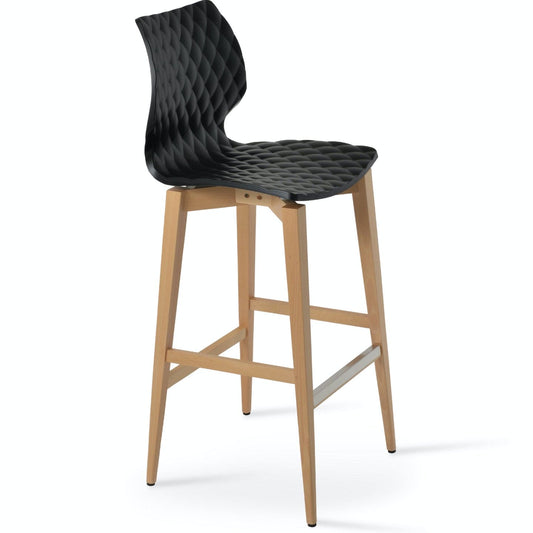 Soho Concept uni-386-industrial-natural-wood-base-polypropylene-seat-kitchen-counter-stool-in-black