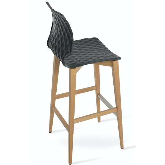 Soho Concept uni-386-industrial-natural-wood-base-polypropylene-seat-kitchen-counter-stool-in-black