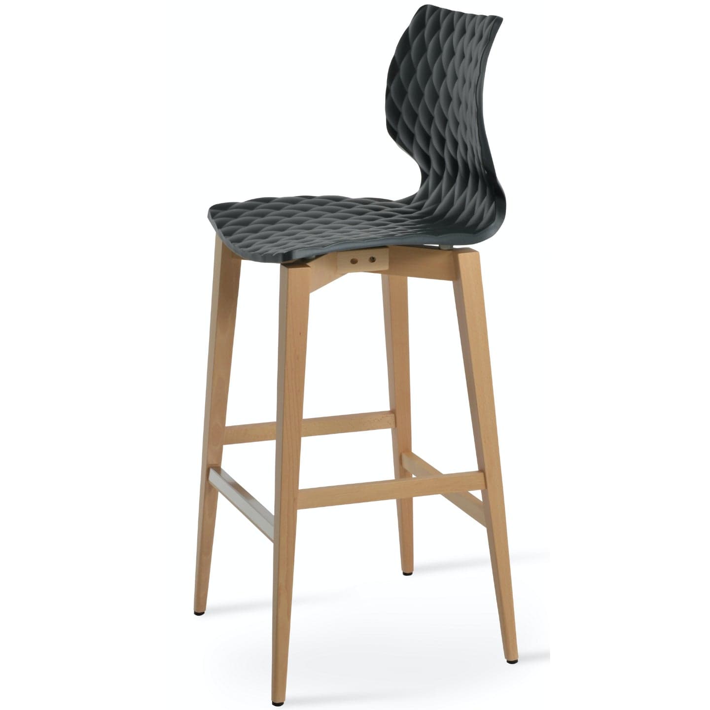 Uni 386 Natural Wood Counter Top Stools Anthracite - Your Bar Stools Canada