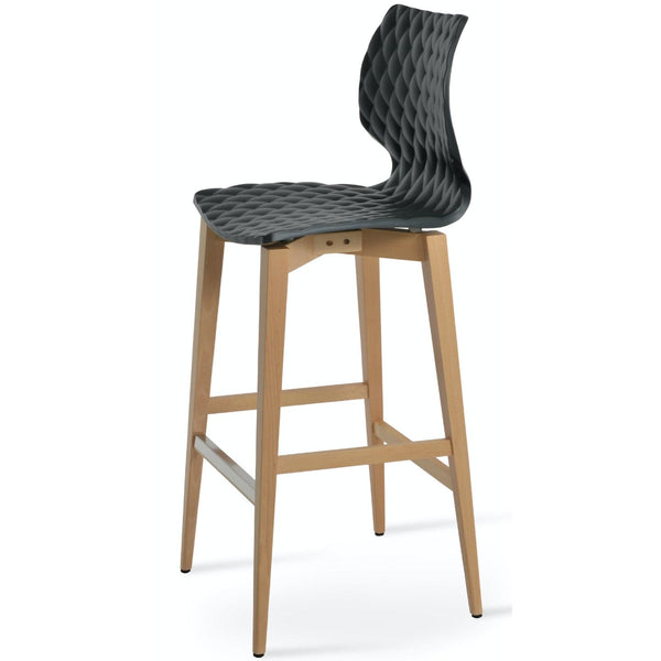 Soho Concept uni-386-industrial-natural-wood-base-polypropylene-seat-kitchen-counter-stool-in-anthracite