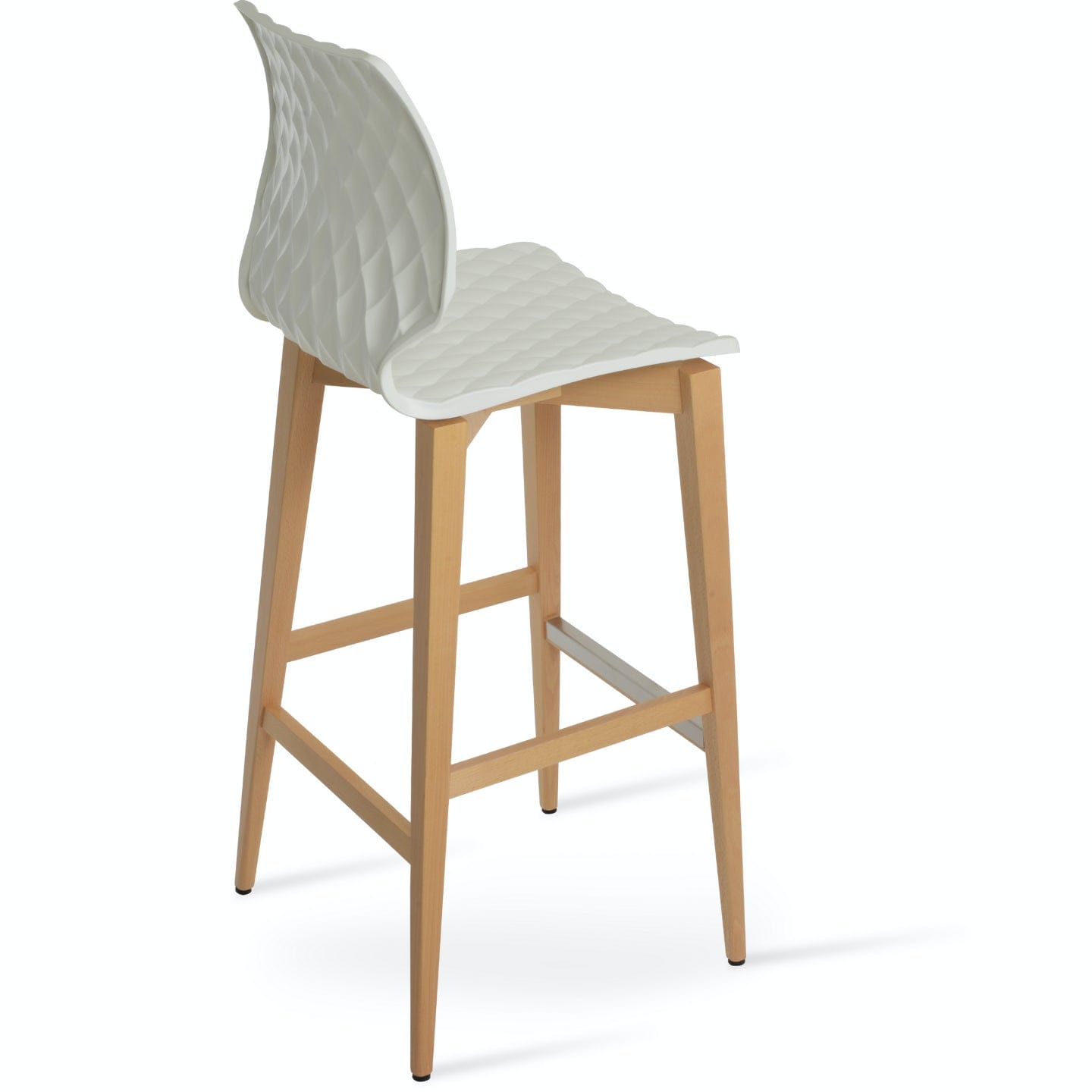 Soho Concept unika-386-industrial-natural-wood-base-polypropylene-seat-kitchen-counter-stool-in-white