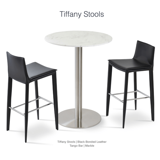 Tiffany Leather Counter Top Stools Black - Your Bar Stools Canada