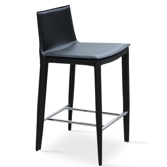 Tiffany Leather Counter Top Stools Black - Your Bar Stools Canada