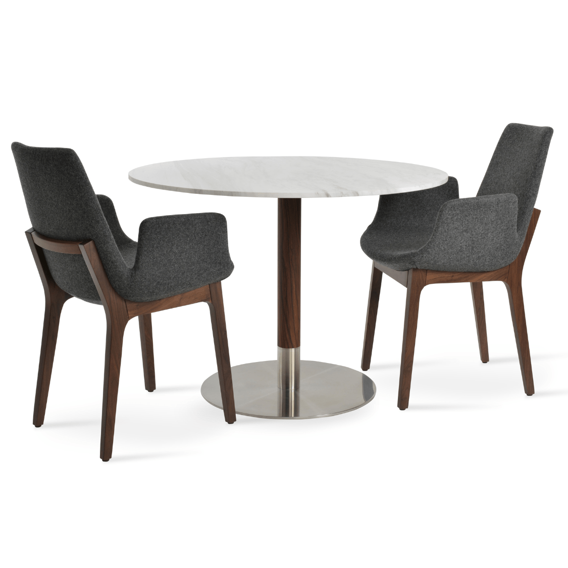 Upholstered Dining Chairs Eiffel Arm Grey - Your Bar Stools Canada