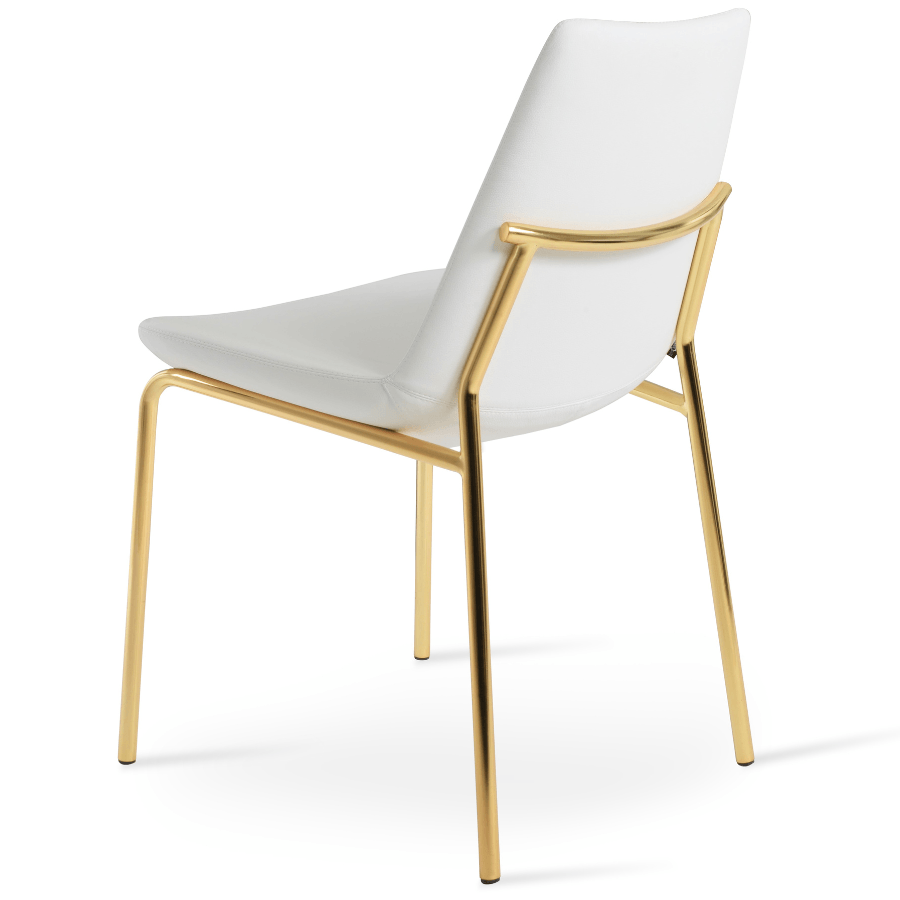 White Chair Gold Legs Eiffel - Your Bar Stools Canada