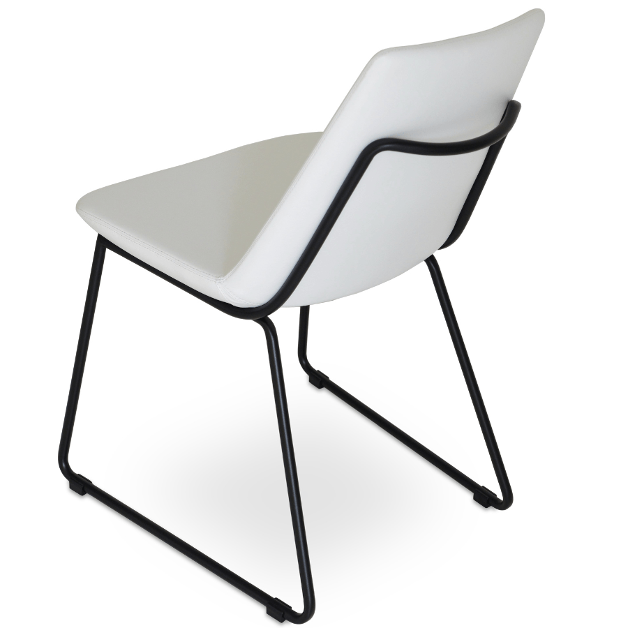 White Chair with Black Legs Eiffel - Your Bar Stools Canada