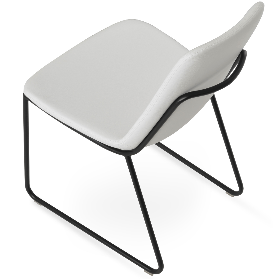 White Chair with Black Legs Eiffel - Your Bar Stools Canada