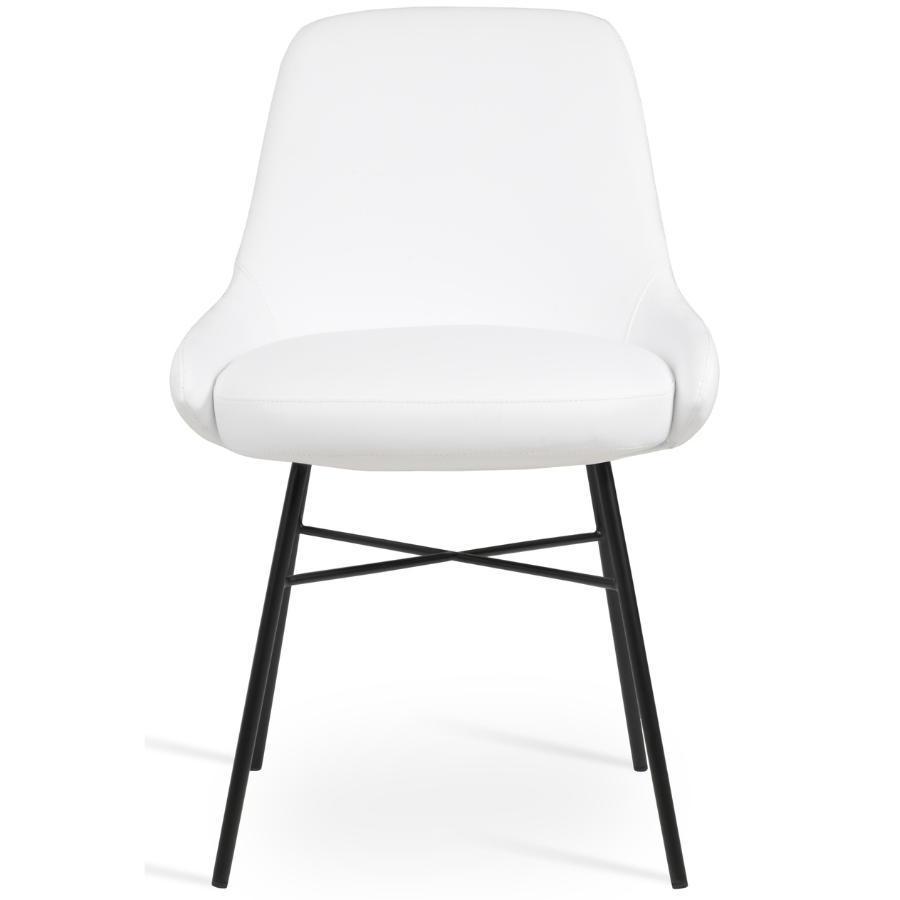 White Chair with Black Legs Gazel - Your Bar Stools Canada