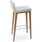 White Leather Bar Stools Dallas Wood - Your Bar Stools Canada