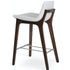 White Leather Bar Stools Pera Wood - Your Bar Stools Canada