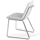 Chaise en cuir blanc avec pieds chromés Eiffel - Vos tabourets de bar Canada