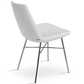 Chaise en cuir blanc avec pieds chromés Eiffel - Vos tabourets de bar Canada
