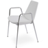 White Leather Chair with Chrome Legs Eiffel - Your Bar Stools Canada